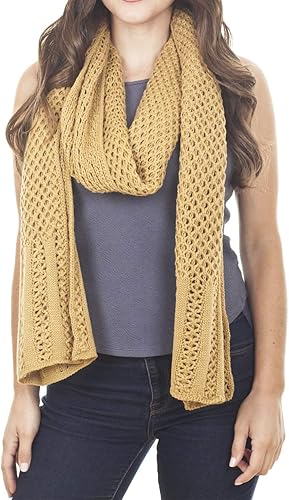 stylesilove Bufanda oblonga de color sólido de punto clásico para mujer