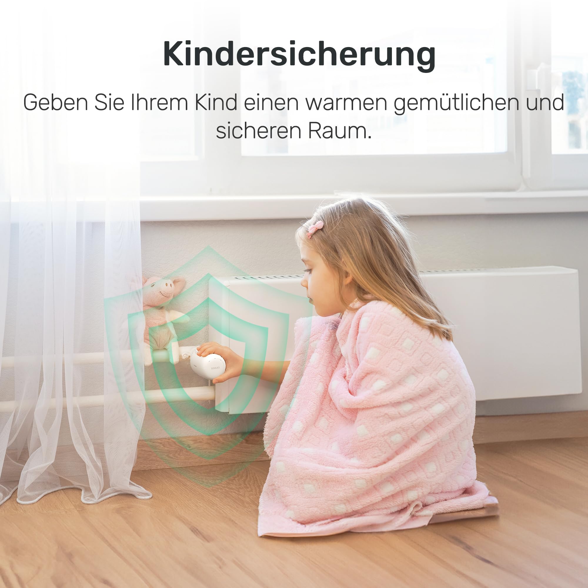Winees Smart Heizkörperthermostat 3-teilig, mit Zeitplan, Fern-/Sprachsteuerung, Heizungsthermostat Kompatibel mit App, Alexa & Google Assistant (S2 SubG Hub erforderlich)