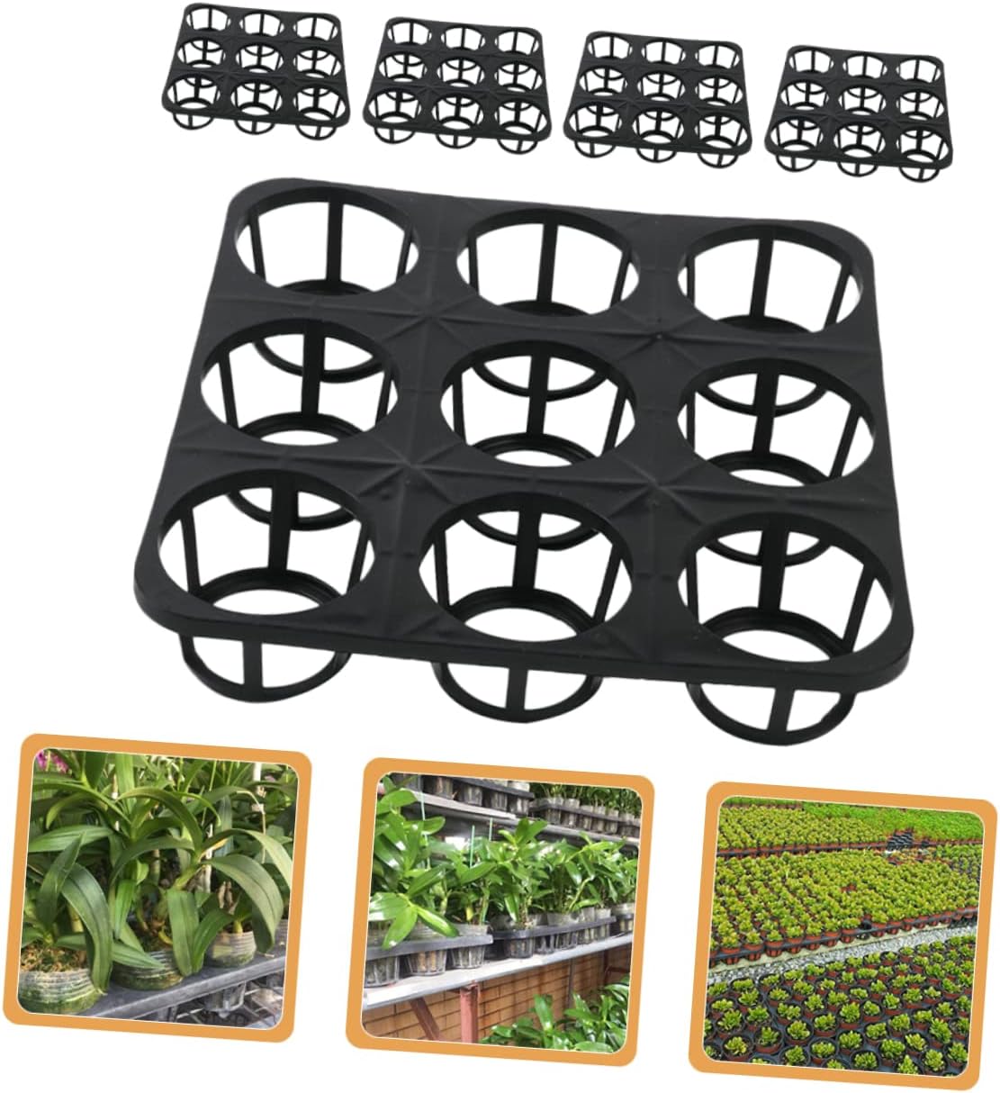 5pcs Nursery Pot Bracket for Plant Germination Round Propagation Tray Rack Drainage for Greenhouse and Home Gardening