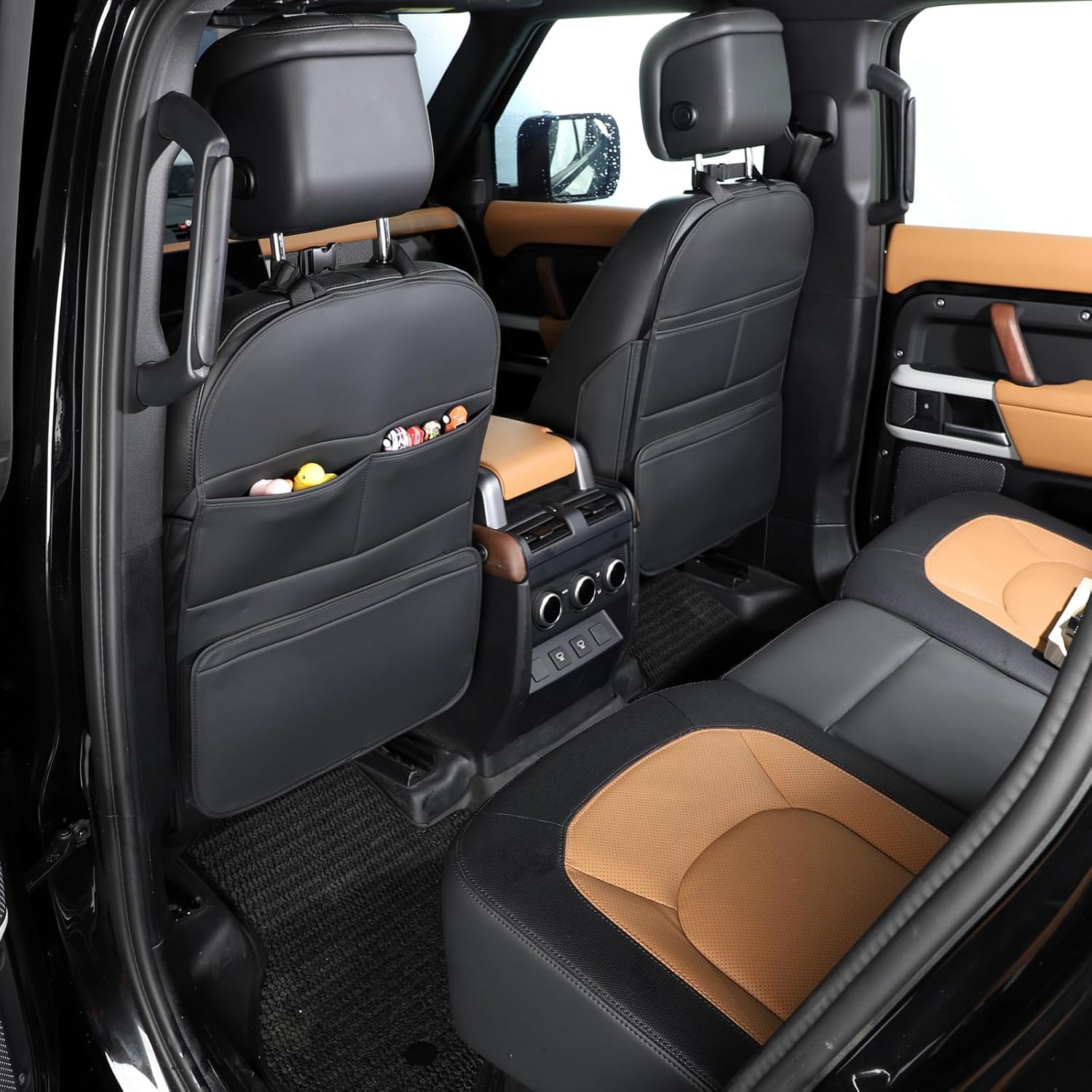 Seat Back Protector,Preventing the Impact of Children Stepping on the Seat Backrest,Beautiful appearance and easy to clean,black (Black -2pcs)