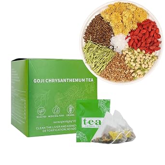 Goji Berry Chrysanthemum Tea, 10g*15 Te De Crisantemo, Dandelion Wolfberry Teabags, Chinese Health Herbal Teabags, Herbal Liver Detox Tea Sugar-Free & Caffeine-Free 10pcs