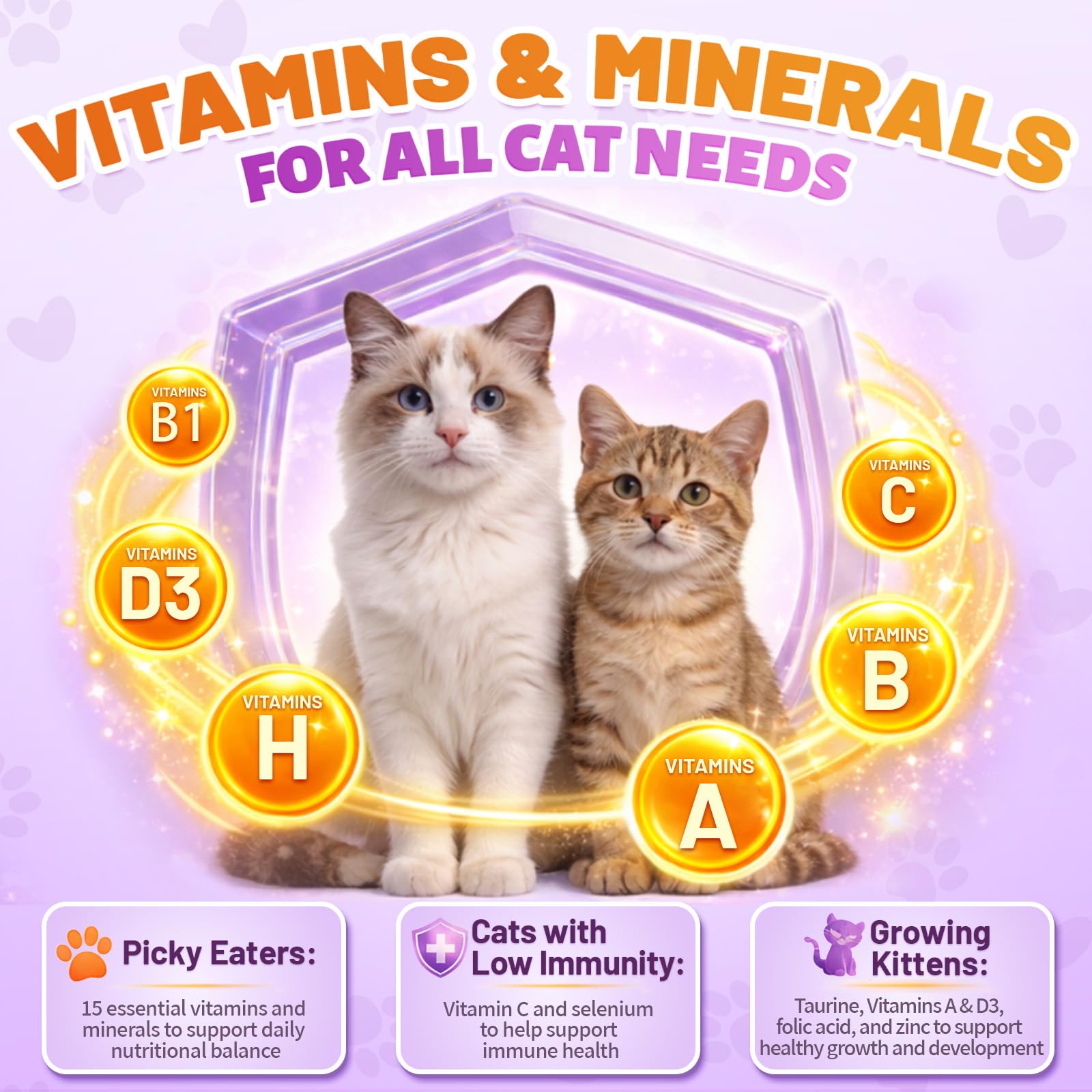 Taurine for Cats Vitamins Treats, 90 Days 15 in 1 Cat Multivitamin 500 Ct — Amazon image 5