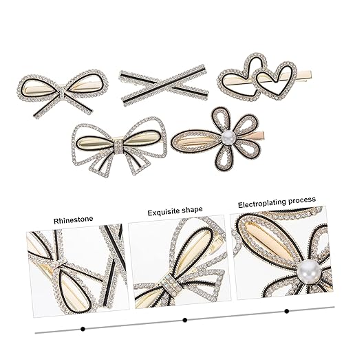 Miniatura 4 de FOMIYES Pinzas para el pelo de garra pequeña para mujer, pinzas para el cabello francesas, pinzas pequeñas de garra de perla, pinzas para el cabello