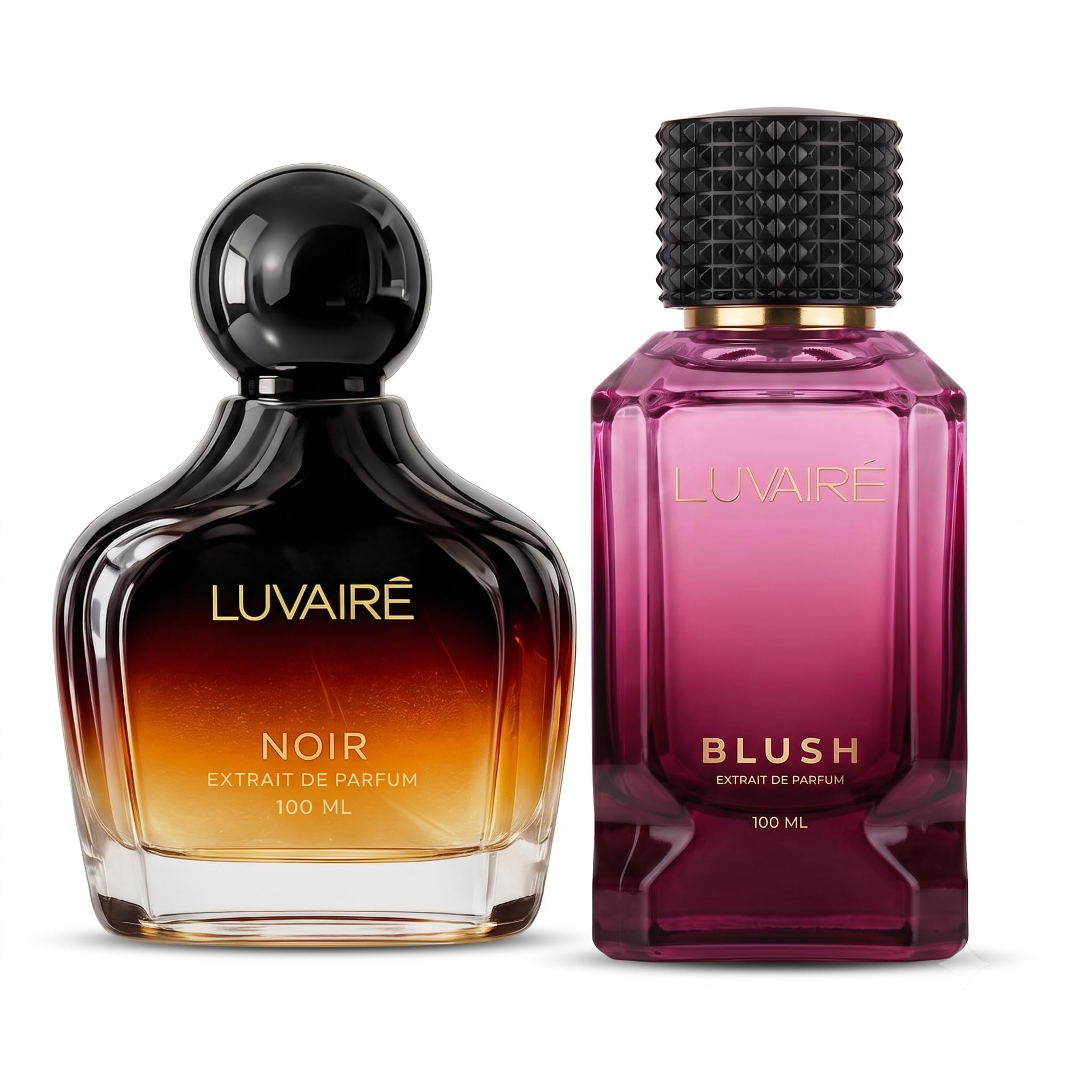 Luvaire Noir & Blush Extrait De Parfum Combo (Pack of 2) - His & Her Perfume Gift Set for Men & Women, Long Lasting Woody & Fruity Floral Fragrance, 22.5% Concentration, 2 x 100 ml Spray-image-32