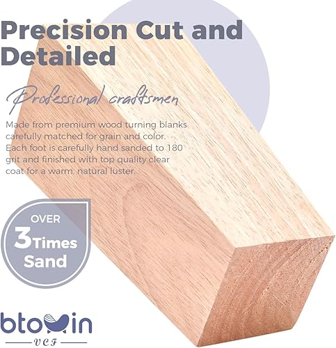 Miniatura 10 de Patas para muebles de madera maciza de 8 pulgadas, 4 pies de repuesto de pirámide de madera moderna de mediados de siglo con pernos roscados de 516