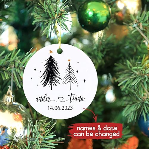 Vista 77 de Adornos de Navidad, adorno de árbol de Navidad de camión rojo, adorno de Navidad personalizado de camión rojo, adorno de Navidad de Feliz Navidad