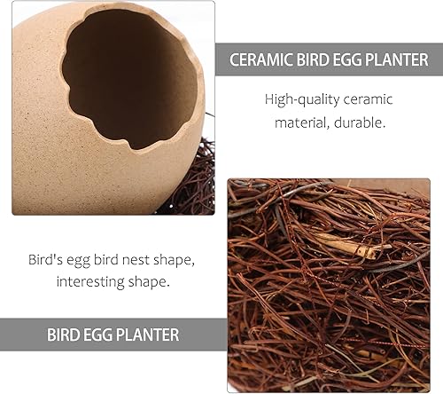 Miniatura 3 de EXCEART 1 juego de nido de pájaros artificiales, maceta hecha a mano, nido de pájaro, nido de pájaro decorativo, para disparar, jardinería,