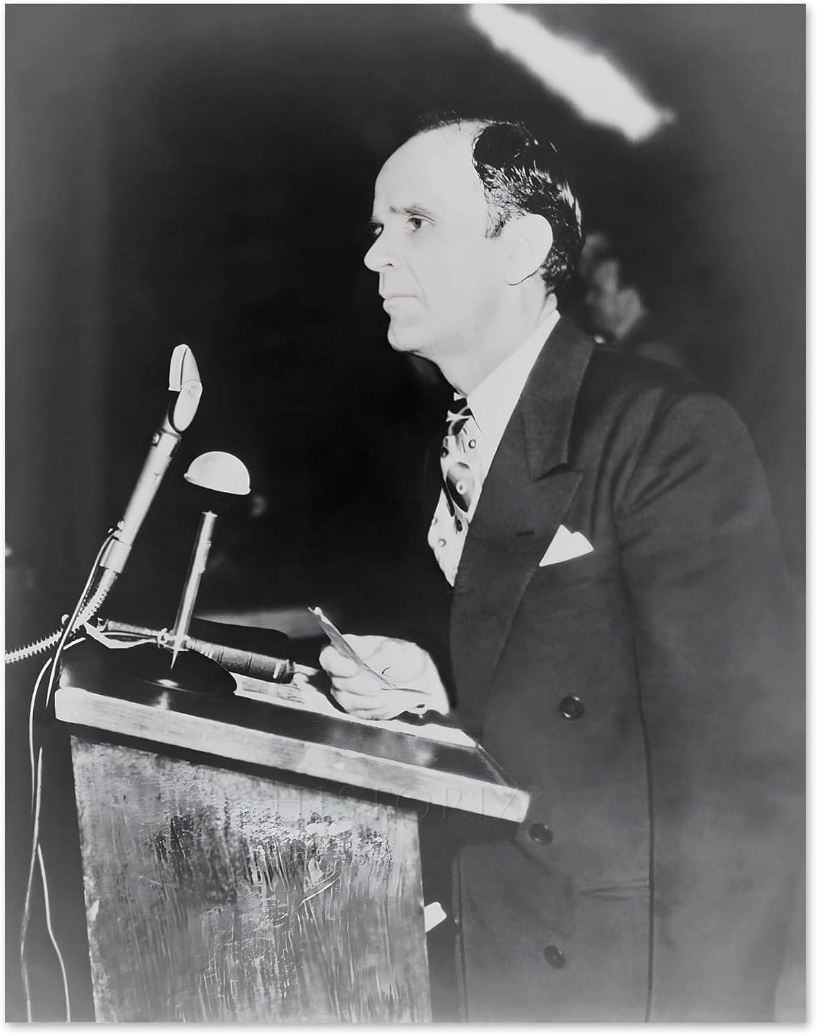 HISTORIX Vintage 1950 William Branham Photo Print - Old Photo of WIlliam Branham Preaching at Sam Houston Coliseum - William Branham Poster (11x14 Inch)