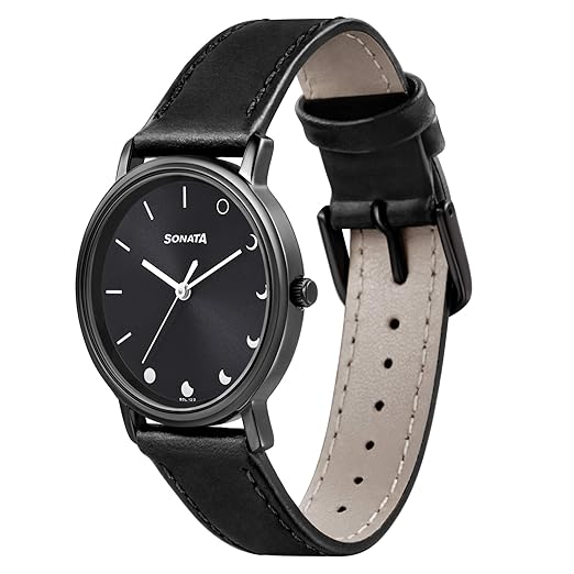 Sonata Black Dial Analog watch For Women-NR87029NL07