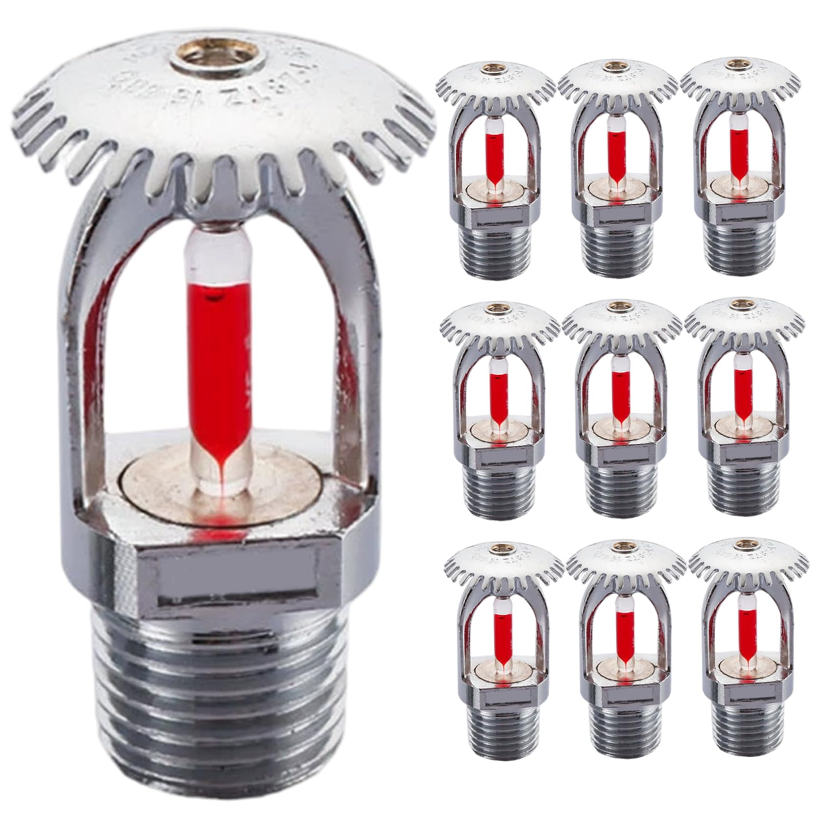 Hilai 10PCS Fire Sprinkler Head 155℉ Water Spray Up 1/2" Inch Thread Sprinkler Head Replacement for Home/Commericial/Workshop/Residential Building