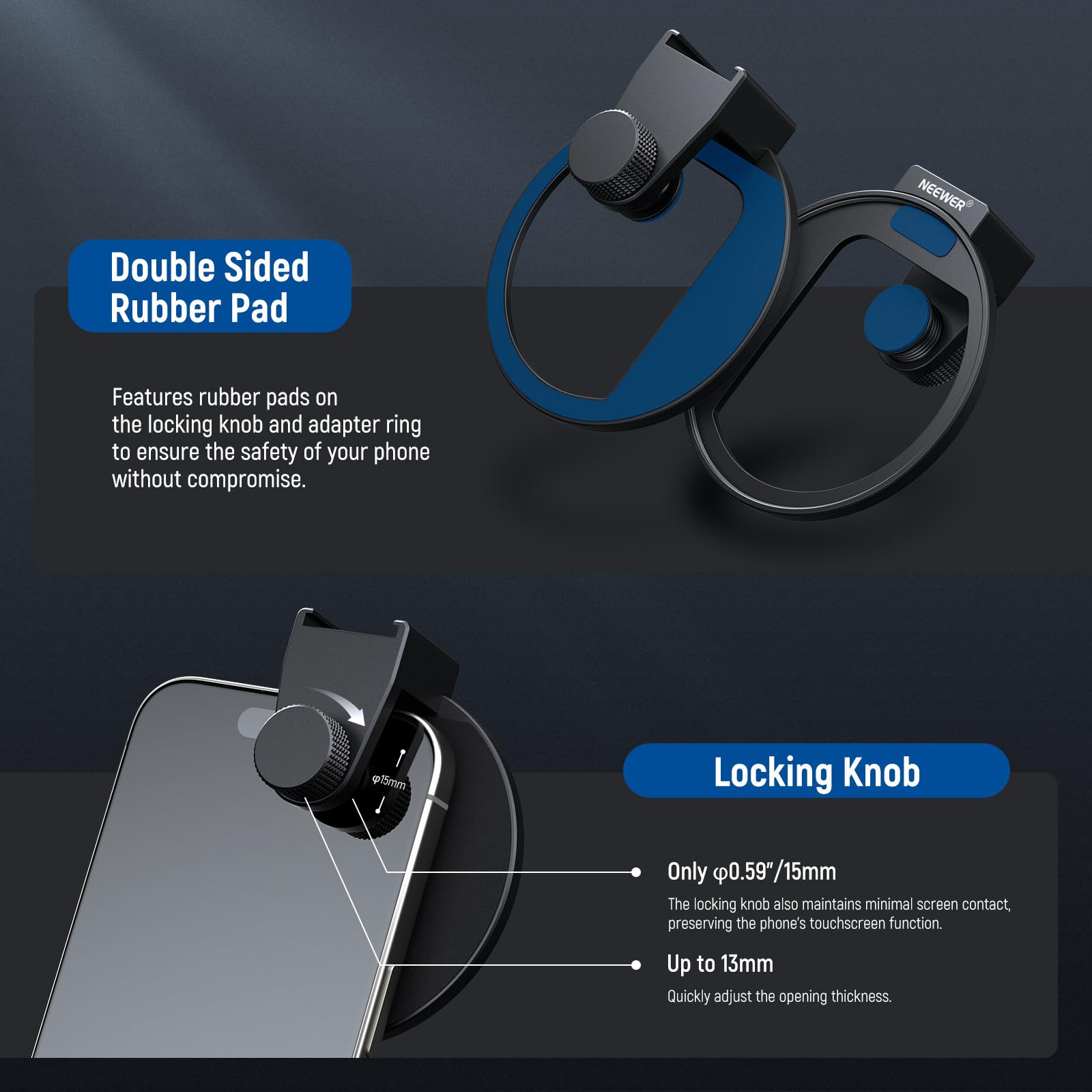 Support de filtre pour téléphone portable de 67 mm, adaptateur de filtre universel, extension de sabot de flash en métal, compatible avec les filtres filetés de 67 mm, pour la photographie de
