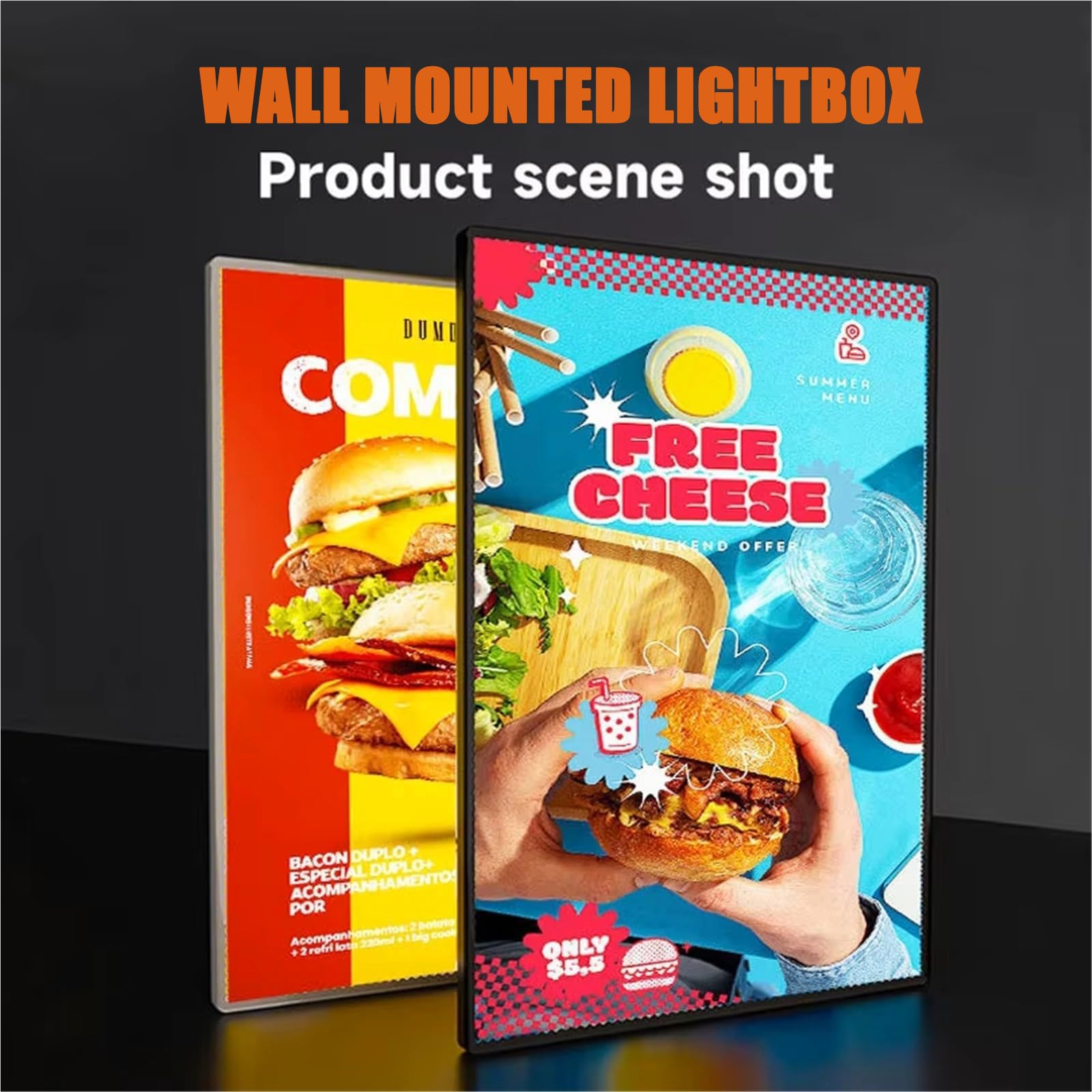 Segno Di Scatola Luminosa A Led, Display Poster A Cornice Ultra Sottile, Supporto Poster Illuminato Per Negozi, Display Del Telaio Pubblicitario Plug-in (a4-a1) silver A2