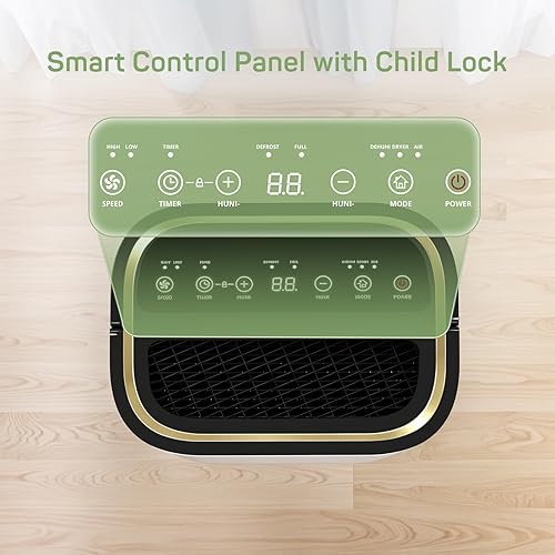 Miniatura 4 de Deshumidificador para sótano con manguera de drenaje para drenaje automático o manual, deshumidificadores Energy Star de 2000 pies cuadrados,