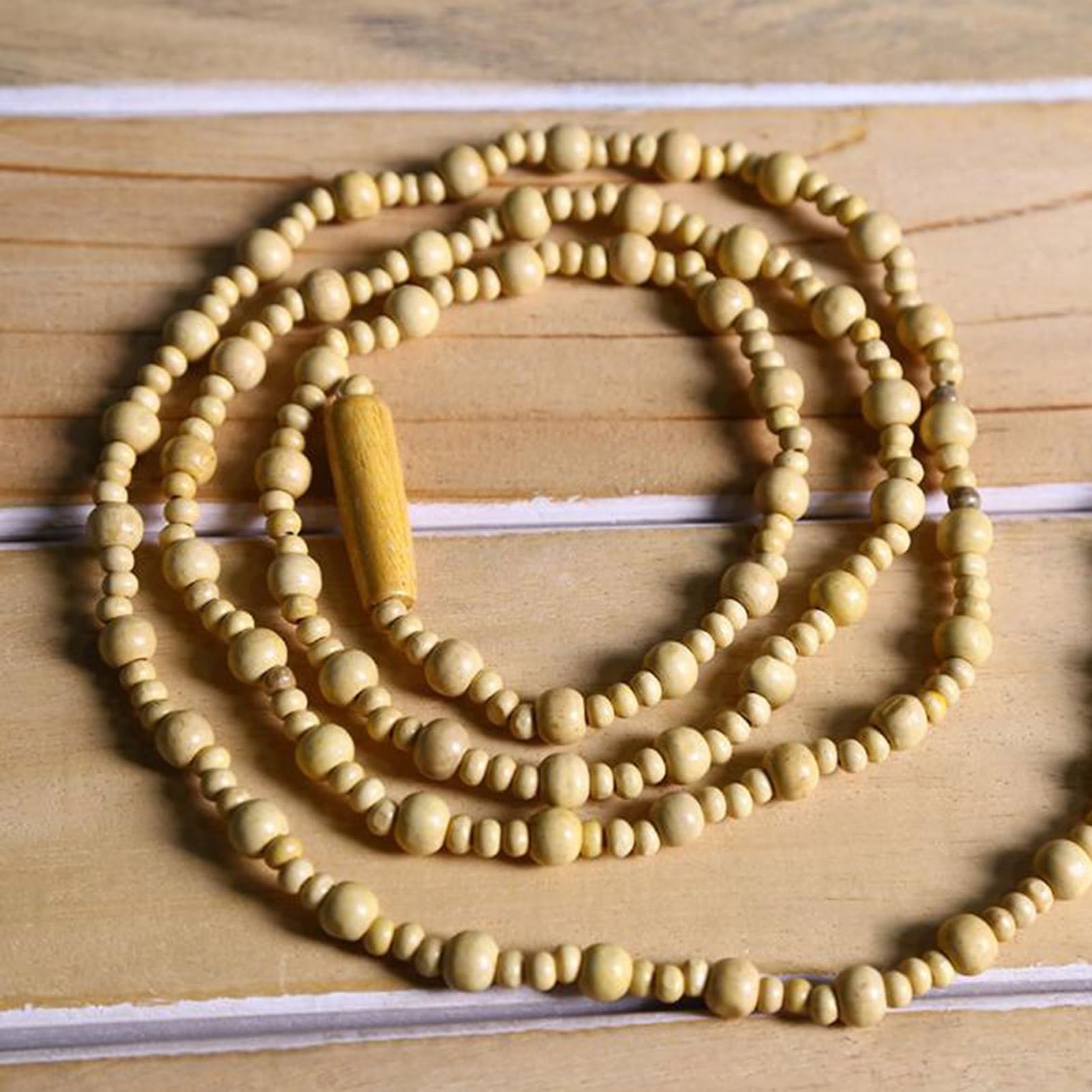 Rideau de perles en bois de bambou naturel, rideau de porte en perles rétro