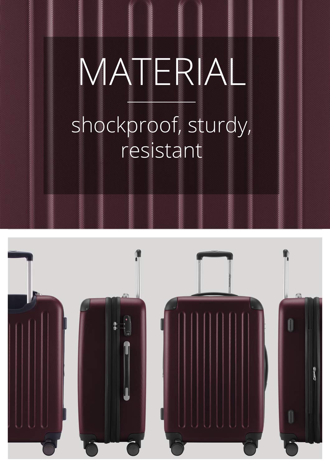 HAUPTSTADTKOFFER - SPREE - Valigia rigida, Trolley espandibile, Bagaglio con 4 ruote doppie, TSA, 75 cm, 119 litri, Blu scuro
