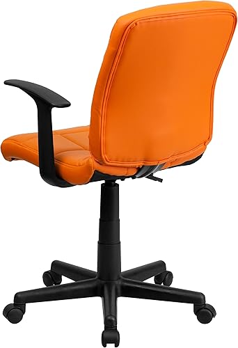 Miniatura 6 de Flash Furniture - Silla giratoria de respaldo medio de vinilo, acolchada, color negro