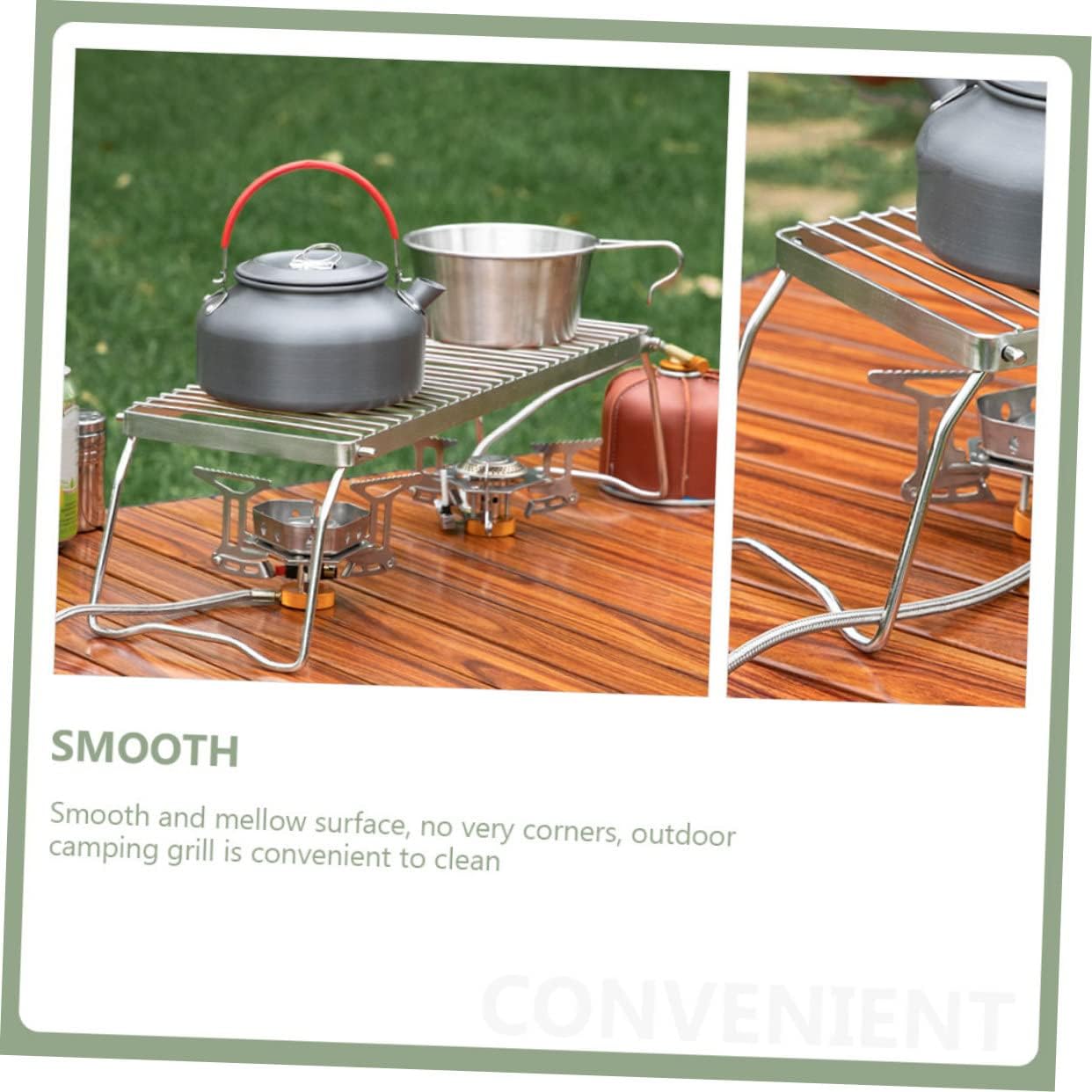 Generic Stainless Steel Camping Barbecue Rack Portable Grill Pot Bracket for Outdoor Cooking for Garden Parties and Bbqs