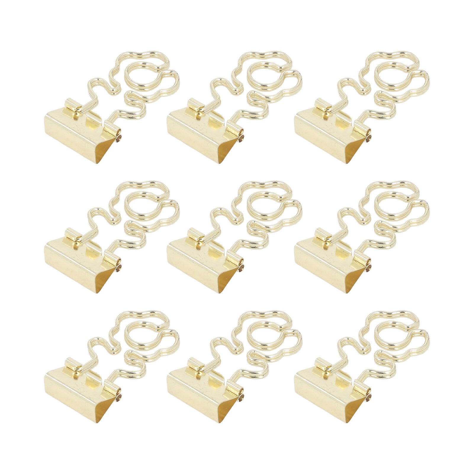 100 szt. Złoty metalowy pusty spinacz do papieru długi ogon mocne mocowanie mały zestaw zacisków biurowych do biura (Flower Shape)