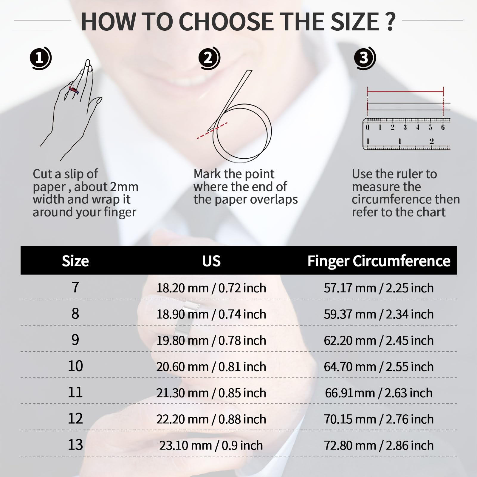 Kehuitry Smart Ring,Take Photos Music with Wireless Charging, Wearable Ring for Women & Men,IP68 Waterproof, 4-6 Day Battery Life, Compatible with Android and iOS (Black, 13#)