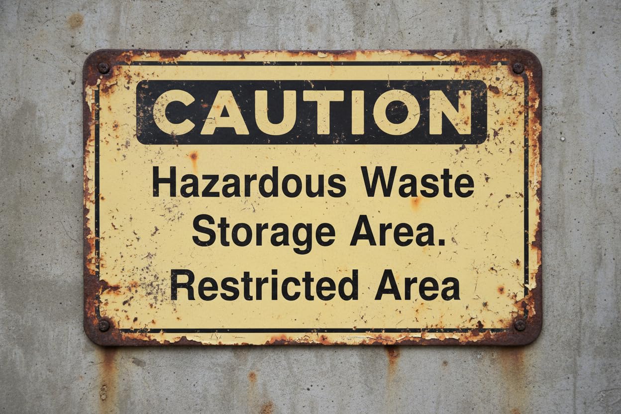 Wall Decor Hazardous Waste Storage Area - Caution Sign Metal Sign 8 X 12 Inches Clear Signage For S, Fences Vintage Signs Aluminum Plates Printed