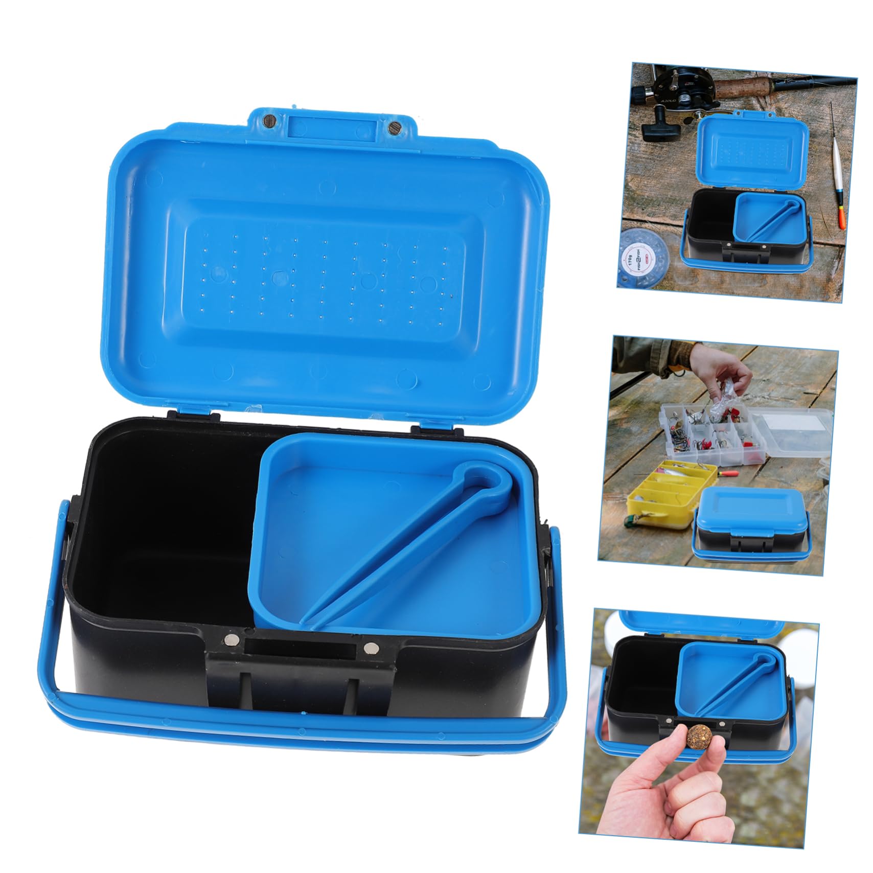 MUSISALY 2Pcs Breathable Multi Function Box Durable Fishing Bait Storage Container for Live Organize Your Tackle Efficiently for Fishing Enthusiasts