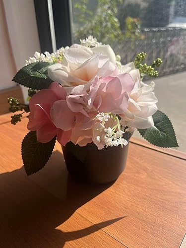 Miniatura 7 de Arreglo floral artificial, rosa, vegetación, flor falsa con luz LED RGB, decoración del hogar, lámpara de flor de rosa, regalo para mujeres, día de