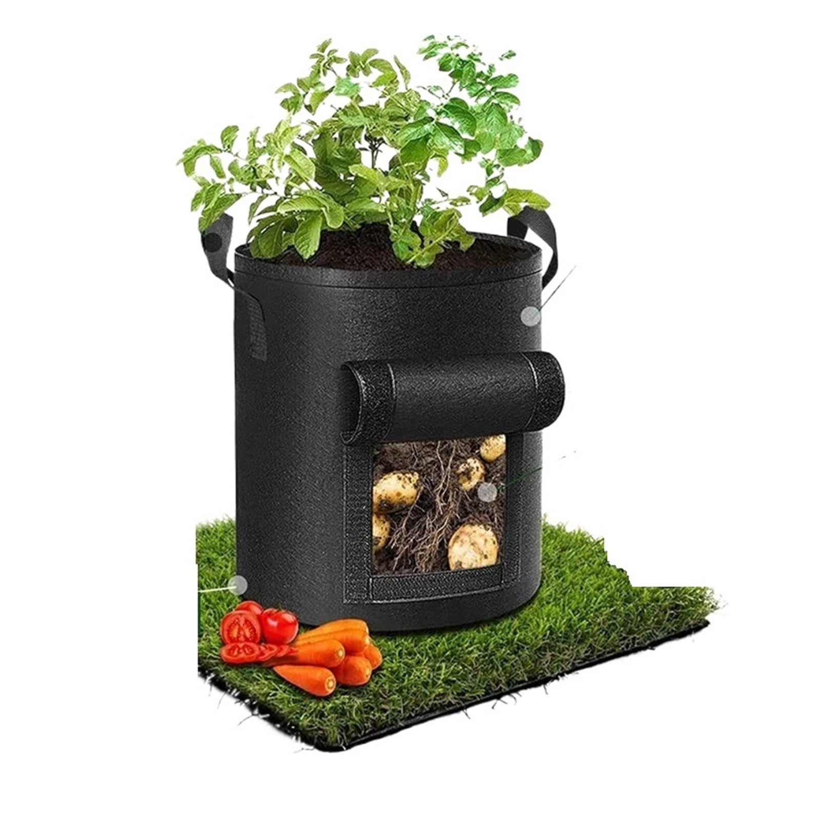 Sac Plantation Non Tissé Sac de Culture Pommes Terre 10 gallons, Sacs Robustes for la, en Tissu avec Rabat