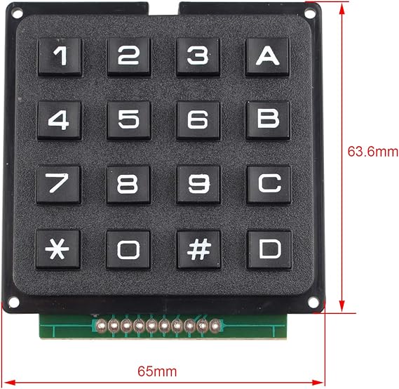 4 x 4 Matrix Array 16 Switch Keypad Keyboard Module 16 Key MCU Membrane Switch Keypad Compatible with Arduino Including Ebook