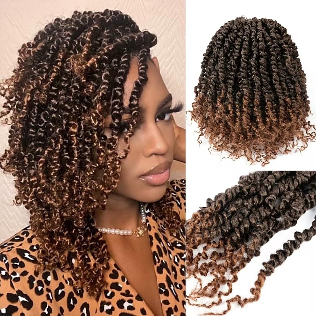 Umylar Passion Twist Hair 10 Inch 8 Packs Pre-twisted Passion Twist Crochet Hair For Women Pre-looped Short Passion Twist Bohemian Braids Synthetic