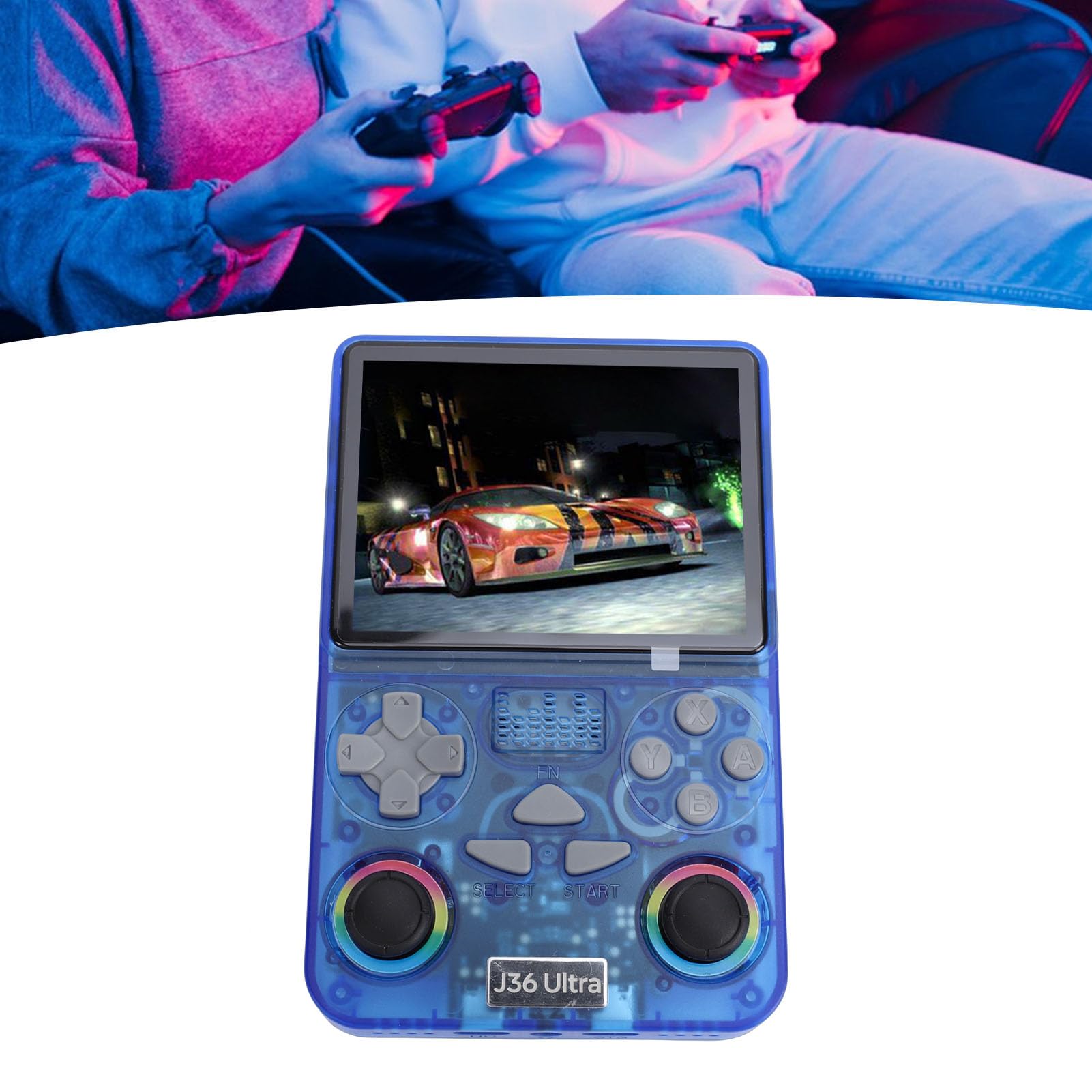 Cocoarm Console di Gioco retrò Portatile, Console di Gioco retrò ABS WiFi con Schermo da 4 Pollici 720x720 Memoria da 64 GB Batteria da 3000 MAh per Viaggi in Famiglia Giochi Pendolari (BLUE)