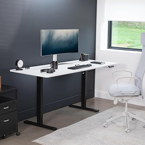 Vista 73 de VIVO DESK-TOP72-30D - Mesa universal de 71 x 30 pulgadas para marcos de escritorio estándar y sentados a pie, altura ajustable para el hogar