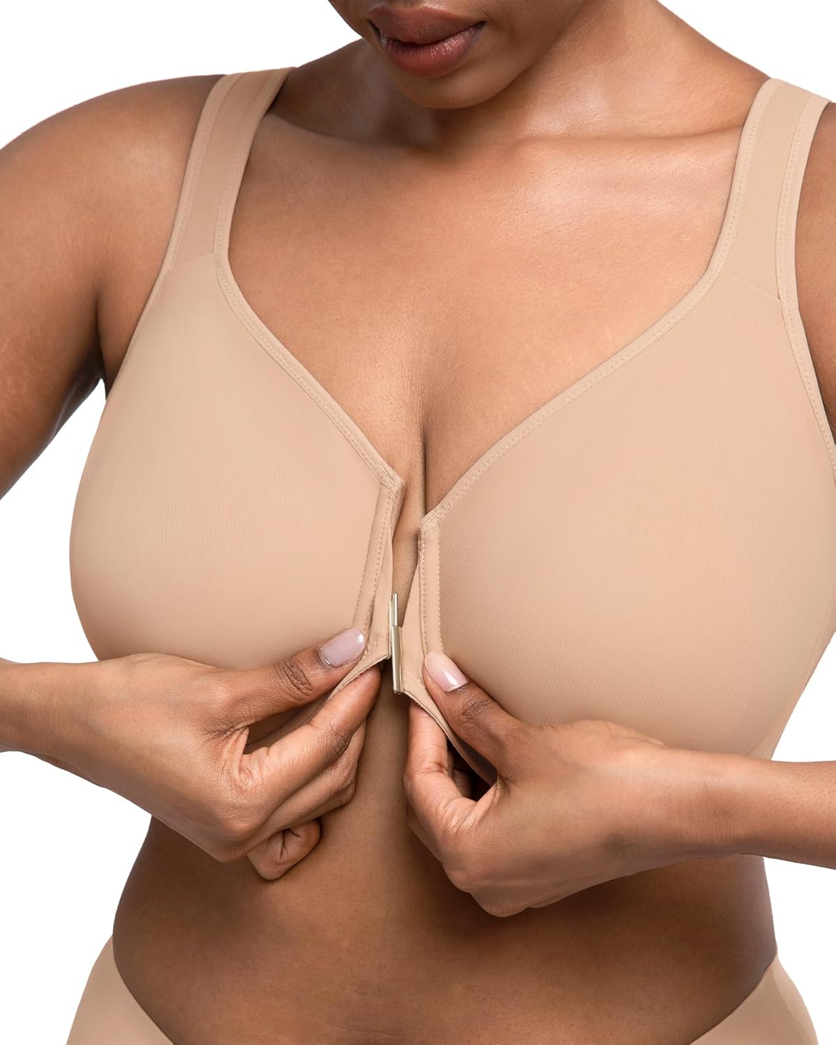 HSIA Posture Bras for Women - Front Closure Posture Corrector Bra Back Support Seamless Plus Size Tshirt Underwire Bra - Image 4