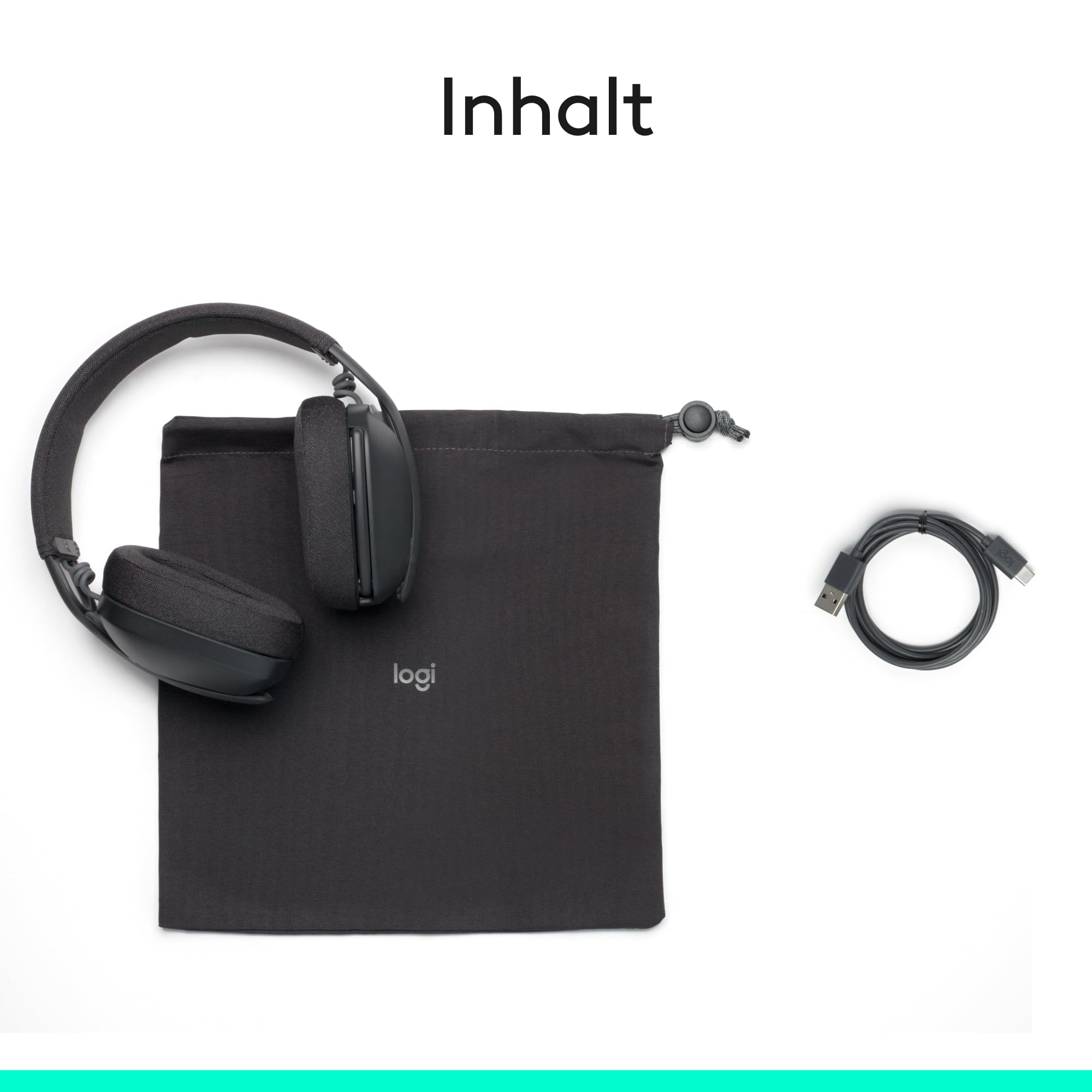 Logitech Zone Vibe Wireless Bluetooth-Kopfhörer mit Mikrofon mit Geräuschunterdrückung, Zertifizierung für Microsoft Teams über Natives Bluetooth, Mac/PC - Graphit