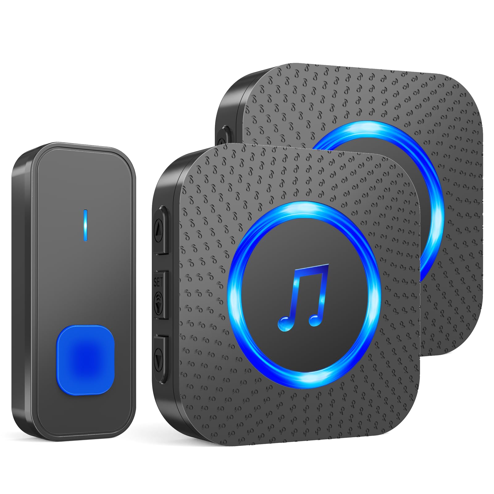 SURFOU Waterproof Wireless Doorbell Kit with 1 Transmitter 2 Receivers