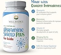 Vista 7 de Suplemento antihistamínico natural, alivio sinusal y de alergias para polen, caspa de mascotas, polvo, moho y olores, 60 tabletas masticables