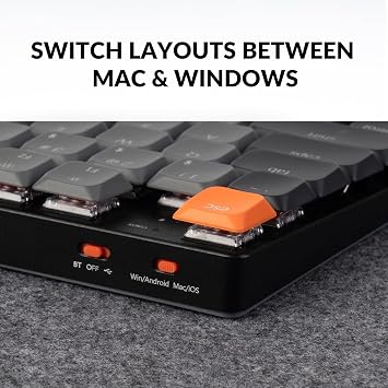 Keychron K3 QMK Ultra-Slim Mechanical Keyboard Version 3, US ANSI 75% Layout Wireless Custom Keyboard with RGB Backlit, Hot-Swappable for Mac Windows (Brown Switch)