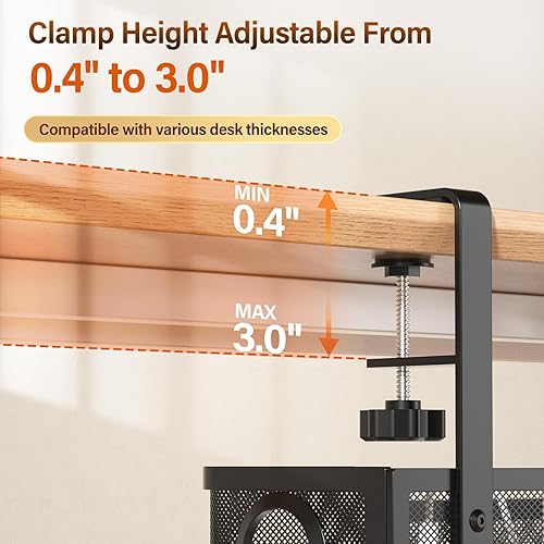 Miniatura 2 de Cinati - Organizador de cables para debajo del escritorio, grande, de 16 pulgadas, para mesa de hasta 3 pulgadas, organizador de cables con