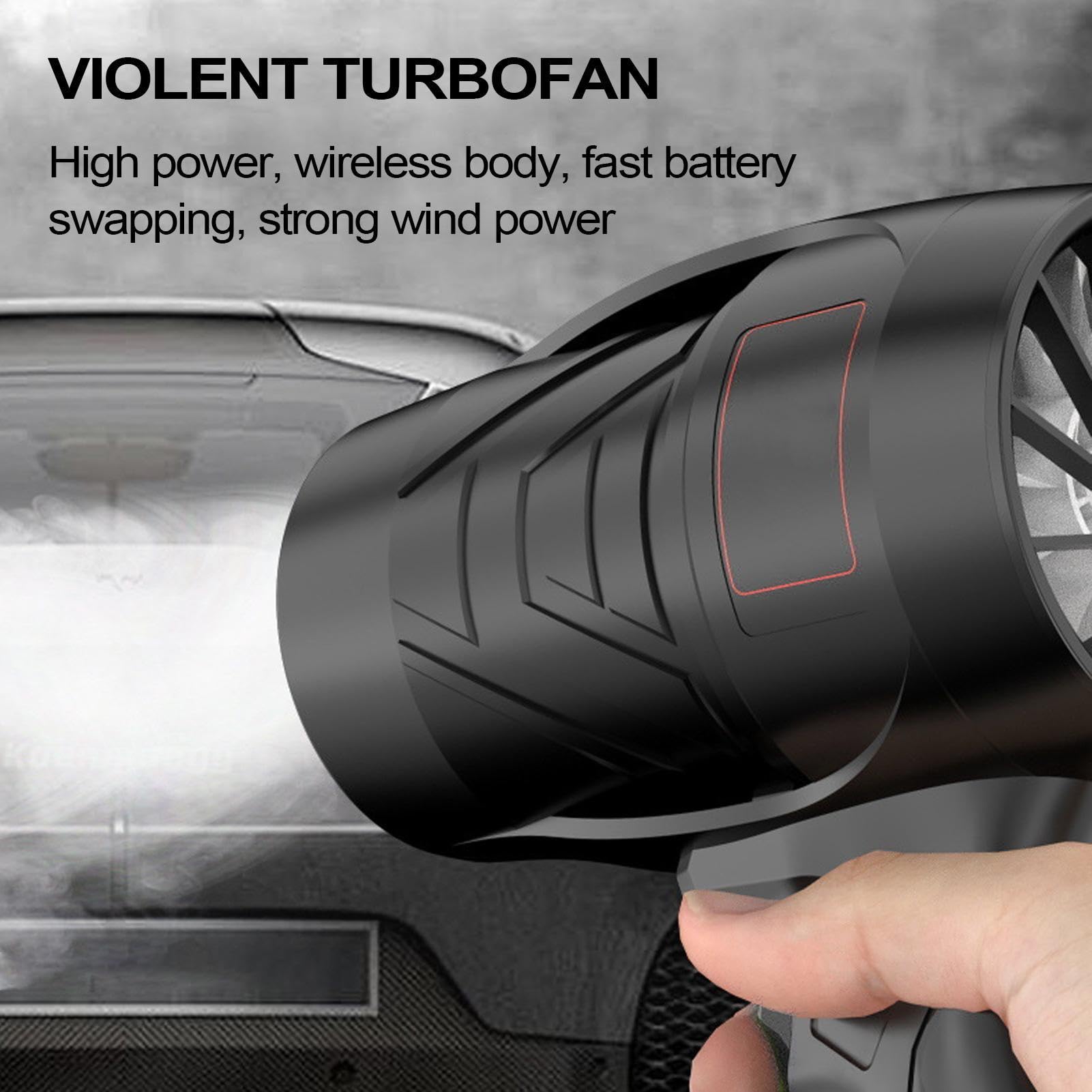 Soplador Turbo Ventilador de Mano Eléctrico Portátil Inalámbrico Turbo | Soplador De Hojas A Batería Para jardín, coche, nieve, ventana, exterior, garaje, tienda, , otoño, invierno,
