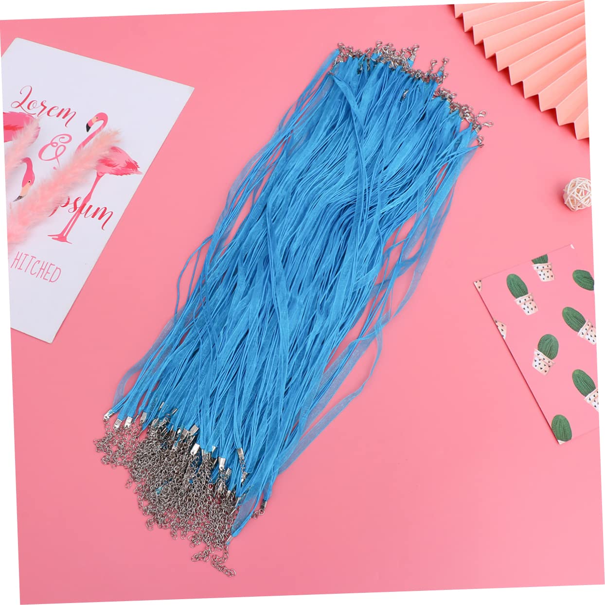 HOMSFOU 100pezzi Cordino Per Collane Di Gioielli Corda Di Cera Filata Per Creazione Di Gioielli Forniture Per Creazione Di Di Cordini Con Fibbia Moschettone Per Braccialetti e Collane