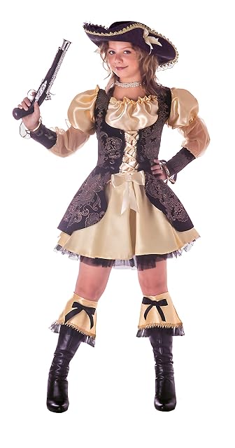 Foto 2 de 3 de Pirata Reina de Piratas disfraz 2-in-1 niña (Talla 9-11 años)