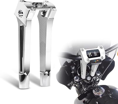 Goldfire Motorcycle Handlebar Risers 8" Straight Handle Bar Riser Extension Kit Fit For Universal 1 inch Handlebars M8 Softail Street Bob Breakout 2018 2019 2020 2021 2022 Chrome, 8"