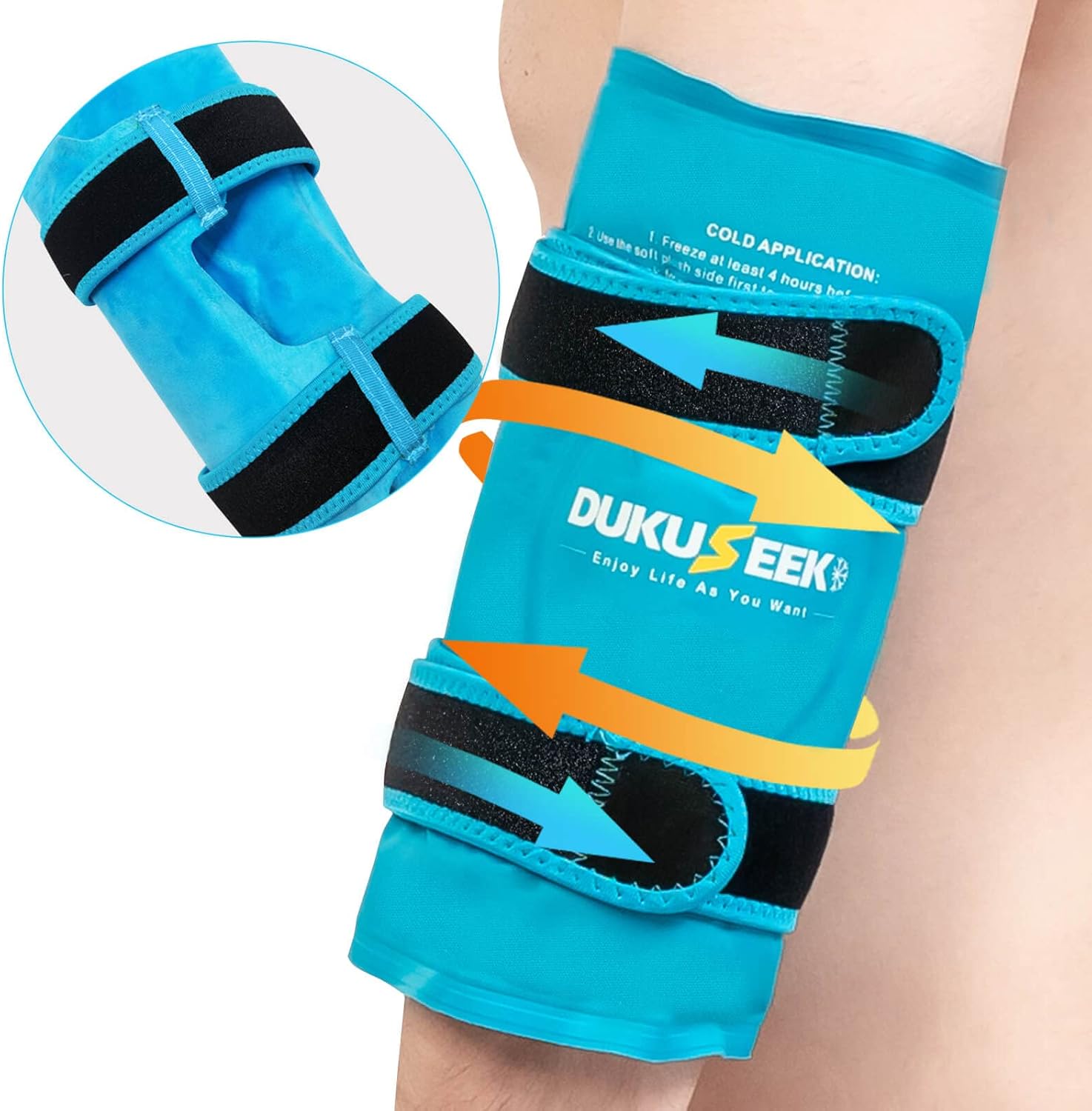 Elbow Ice Pack for Injuries, DUKUSEEK Large Reusable Elbow