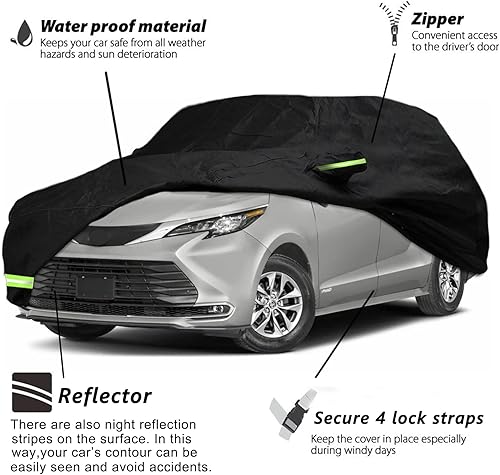 Miniatura 9 de YIXIN Cubierta impermeable para camioneta Toyota TacomaFord Ranger Crew Cab de 6 pies, se adapta a fundas de camión 100% impermeables con puerta con