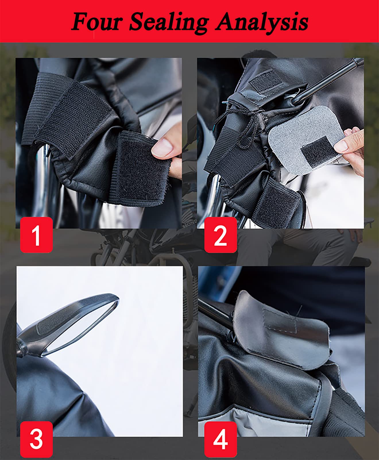 Motorfiets scooter dik warm stuur grip handvat bar regenbestendig rijden beschermende winter warmer thermische hoes handschoenen 668 (kleur: grote mondgreep