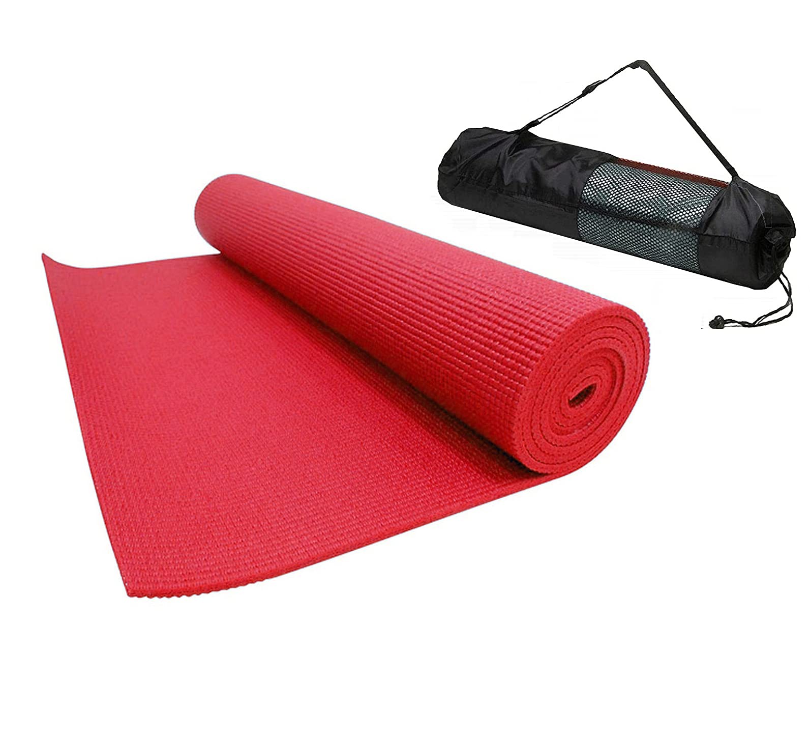 IRIS 6 mm Extra Thick PVC Yoga Mat with Carry Bag, High Density Non Slip Eco-Friendly Anti-Tear Floor Pilates Exercise Mat for Yoga, Workout, Fitness, 72 X 24-inch (Red) (B09BKTD4GC) Amazon Price History, Amazon Price Tracker