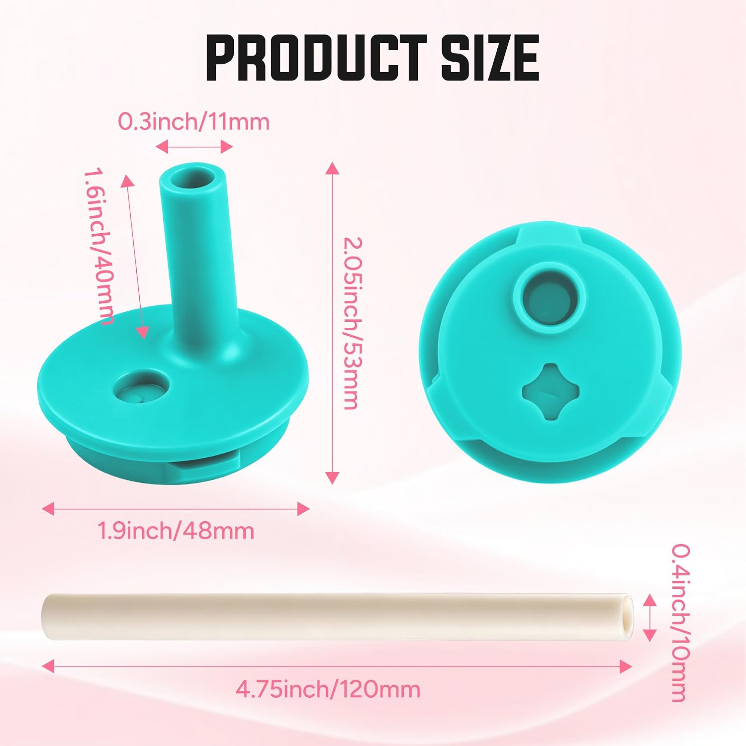 Silicone Bite Valve & Straws Parts for Owala Kids 12/15oz Bottle