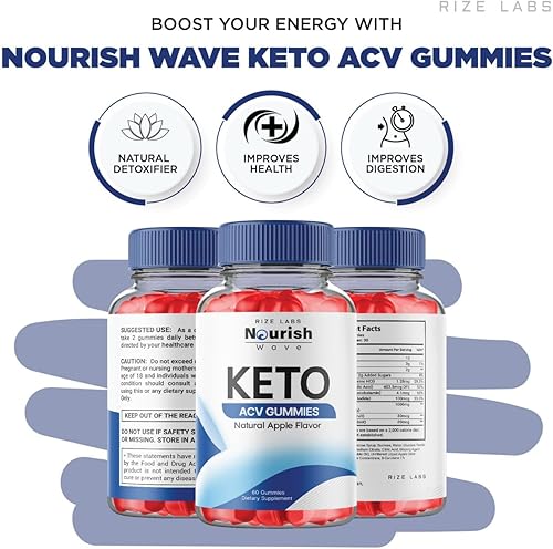 Miniatura 3 de Paquete de 2 gomitas Nourish Wave Keto ACV para pérdida de peso avanzada, oficiales, gomitas Nourish Wave Keto, opiniones de Nourish Wave Keto, ACV