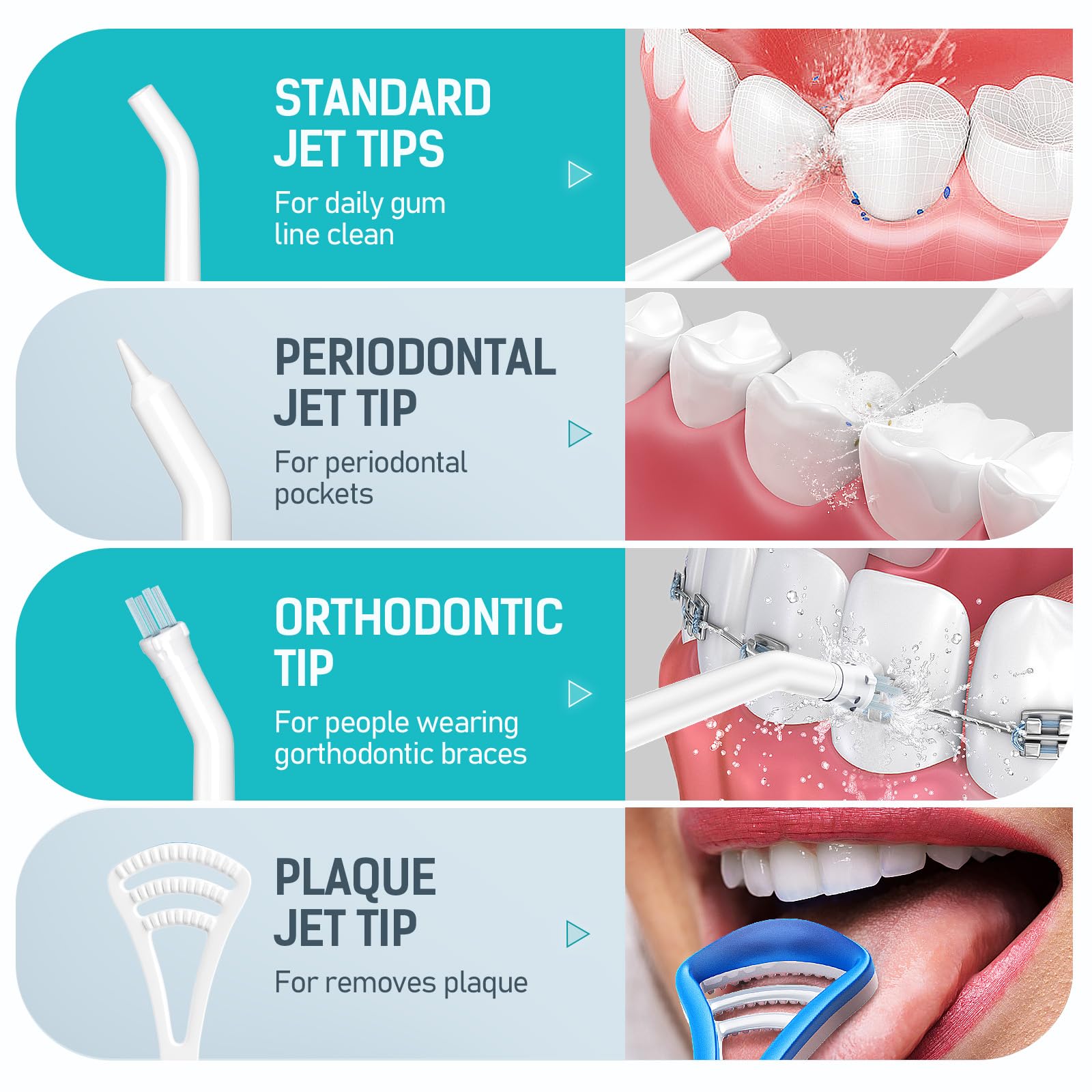 Morpilot Irrigador Bucal Dental Inalámbrico 3 Modos 5 Boquillas IPX7 300ML