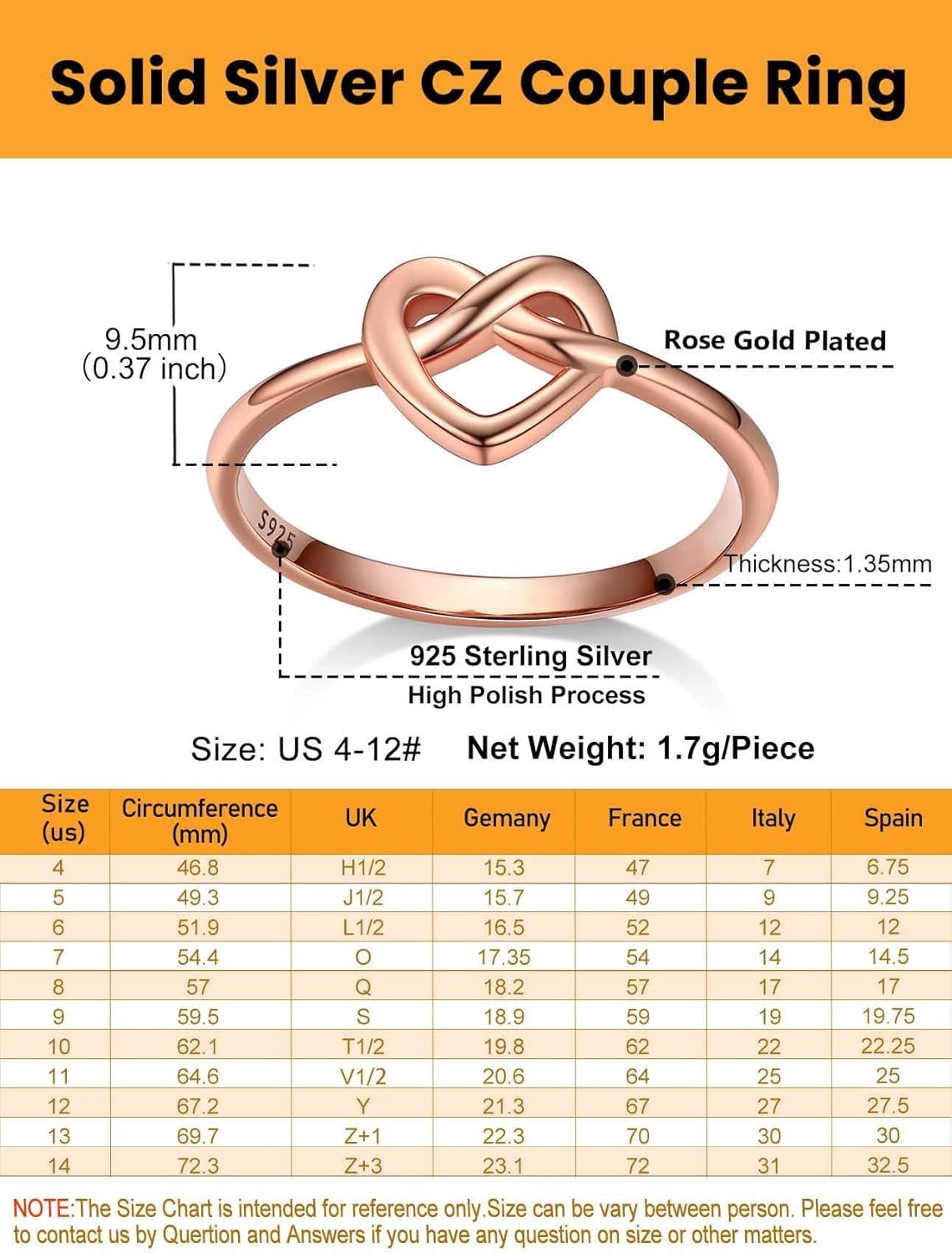 Bestyle 925 Sterling Silver Ring for Women, Minimalist Claddagh Ring Celtic Knot Ring for Women, Irish Promise Wedding Band, Gold/Rose Gold Vermeil Women Band Ring, Stackable, Gift for Her