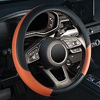 Vista 17 de Labbyway - Funda de piel de microfibra para volante de coche, ajuste universal, 15 pulgadas, protector de rueda antideslizante